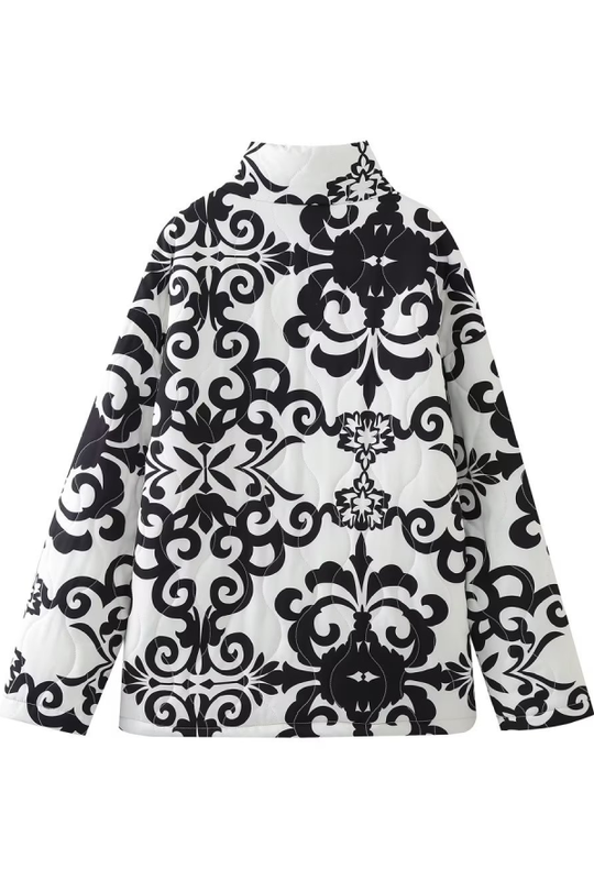 R&B | Stehkragen Bedruckte Casual Baumwolljacke