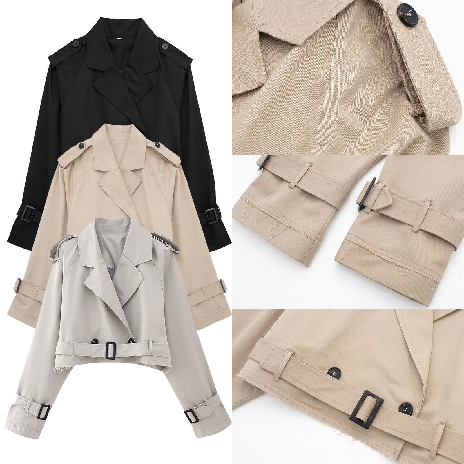R&B | Cropped Trenchcoat - Stilvoll & Vintage