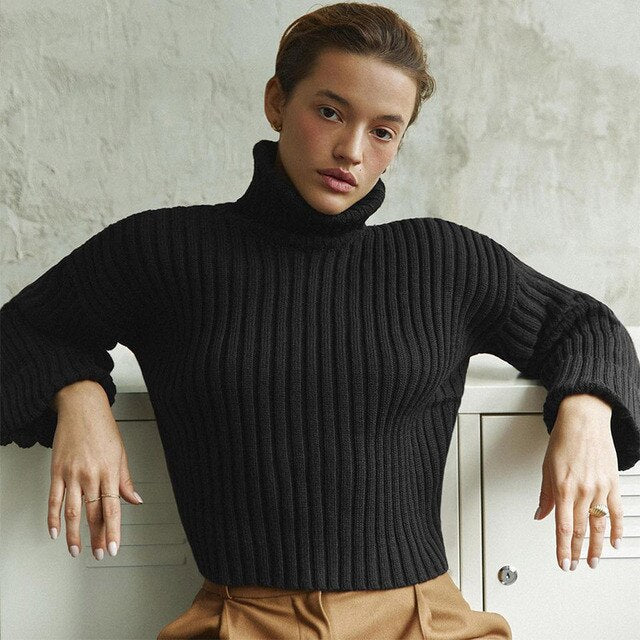 R&B | Damen Klassischer Rollkragenpullover