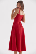 Tailliertes, Bustier-Kleid mit modernem floralem Print