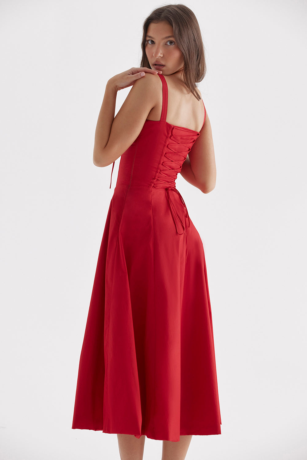 Tailliertes, Bustier-Kleid mit modernem floralem Print