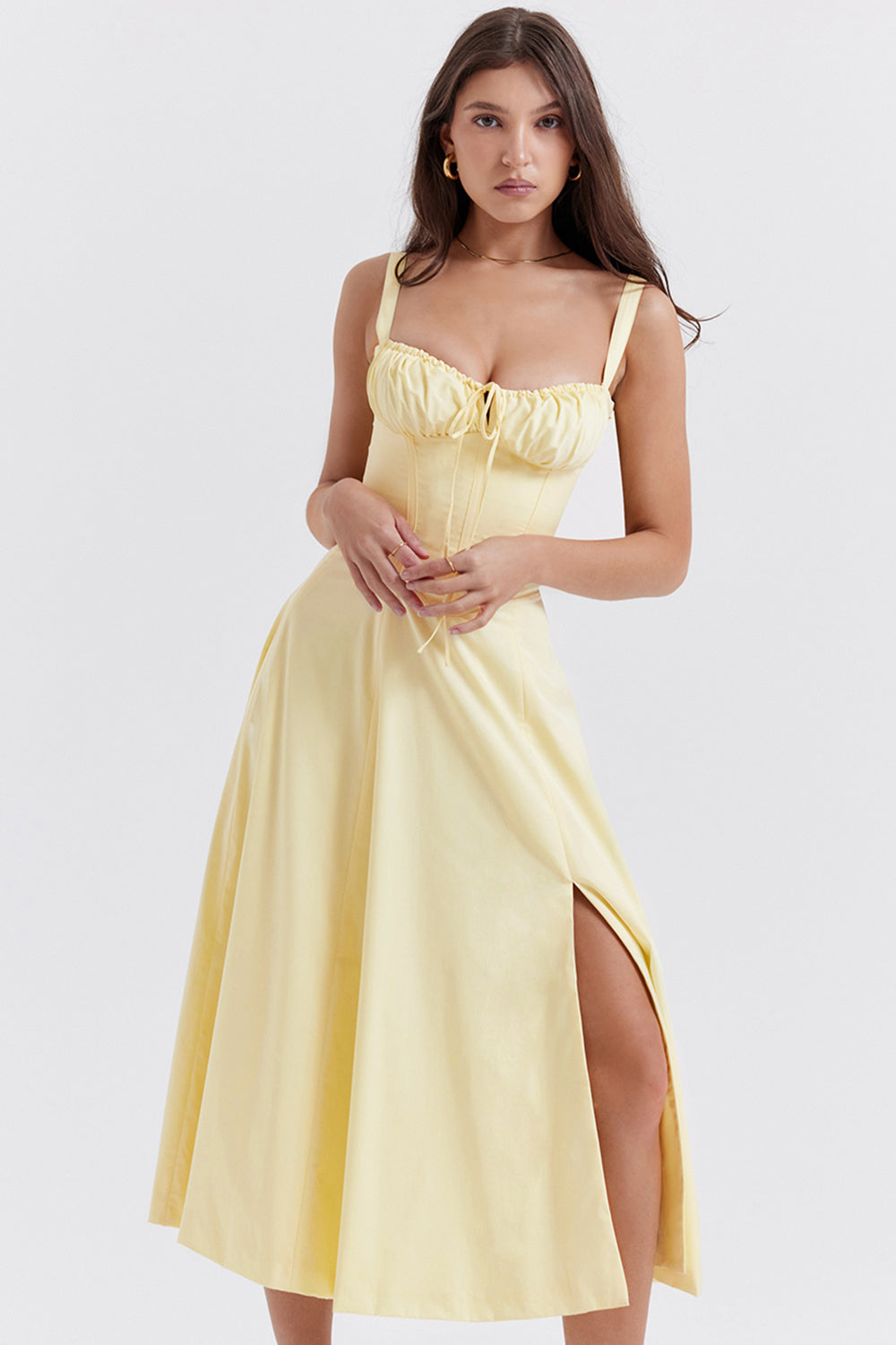 Tailliertes, Bustier-Kleid mit modernem floralem Print