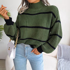 R&B | Lässiger Gerippter Rollkragenpullover