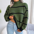 R&B | Lässiger Gerippter Rollkragenpullover