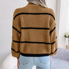 R&B | Lässiger Gerippter Rollkragenpullover