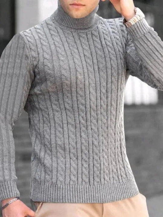 R&B | Enger Stretch Herren Pullover mit Rollkragen