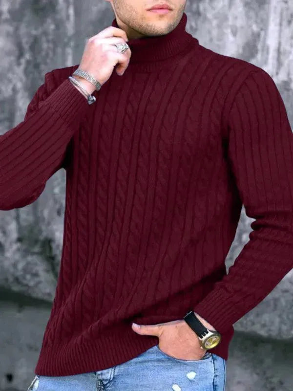 R&B | Enger Stretch Herren Pullover mit Rollkragen