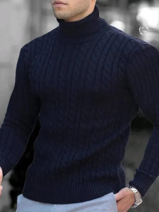 R&B | Enger Stretch Herren Pullover mit Rollkragen