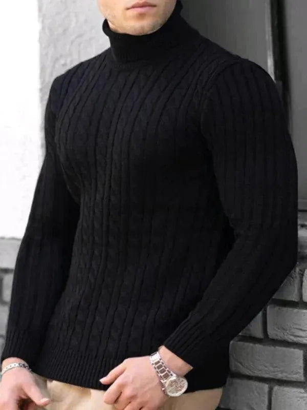R&B | Enger Stretch Herren Pullover mit Rollkragen