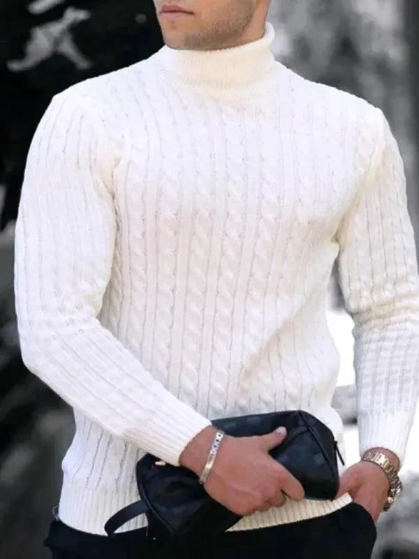 R&B | Enger Stretch Herren Pullover mit Rollkragen