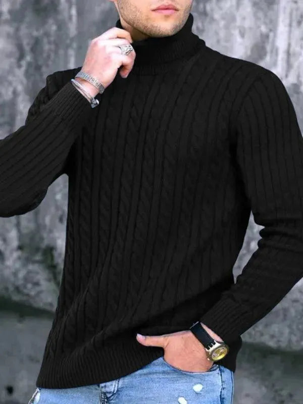R&B | Enger Stretch Herren Pullover mit Rollkragen