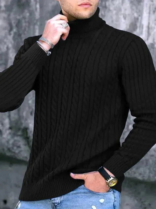 R&B | Enger Stretch Herren Pullover mit Rollkragen