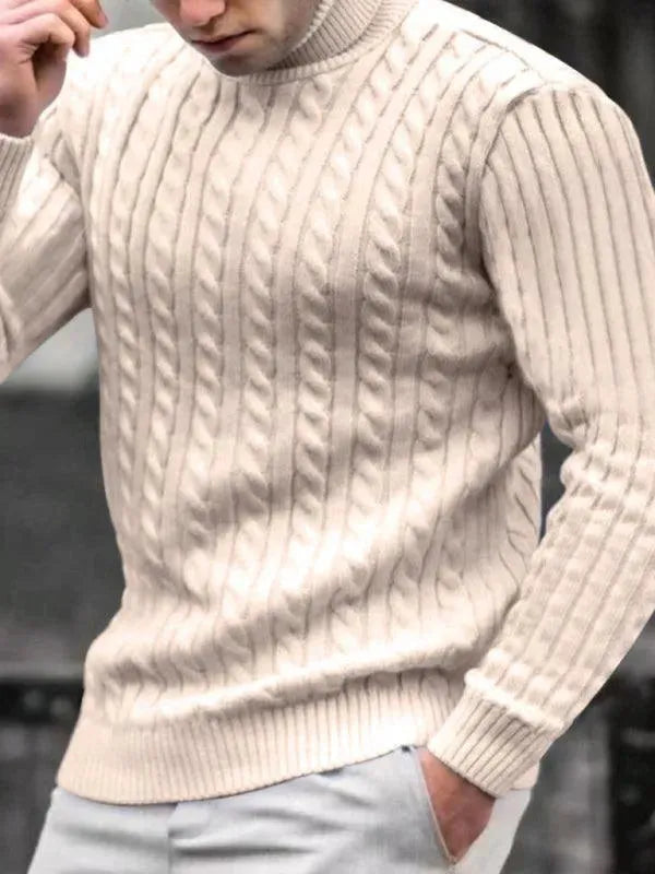 R&B | Enger Stretch Herren Pullover mit Rollkragen