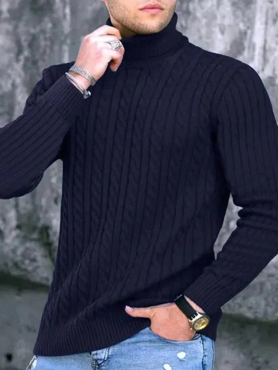 R&B | Enger Stretch Herren Pullover mit Rollkragen