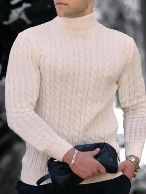R&B | Enger Stretch Herren Pullover mit Rollkragen