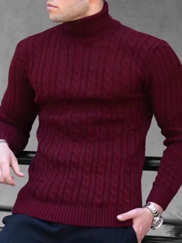 R&B | Enger Stretch Herren Pullover mit Rollkragen