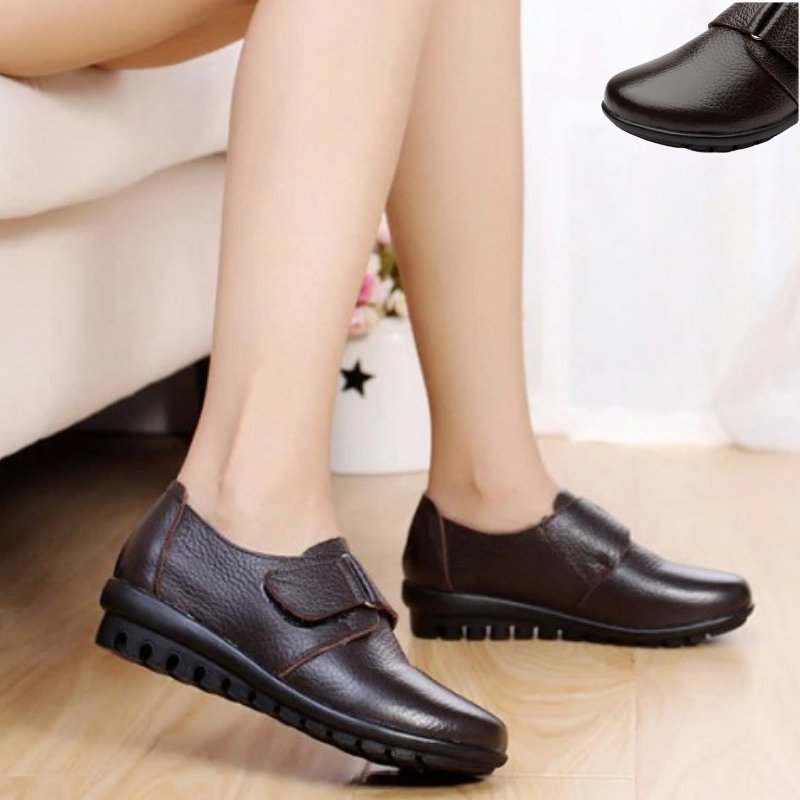 Schwarze EchtlederKomfortschuhe R&B