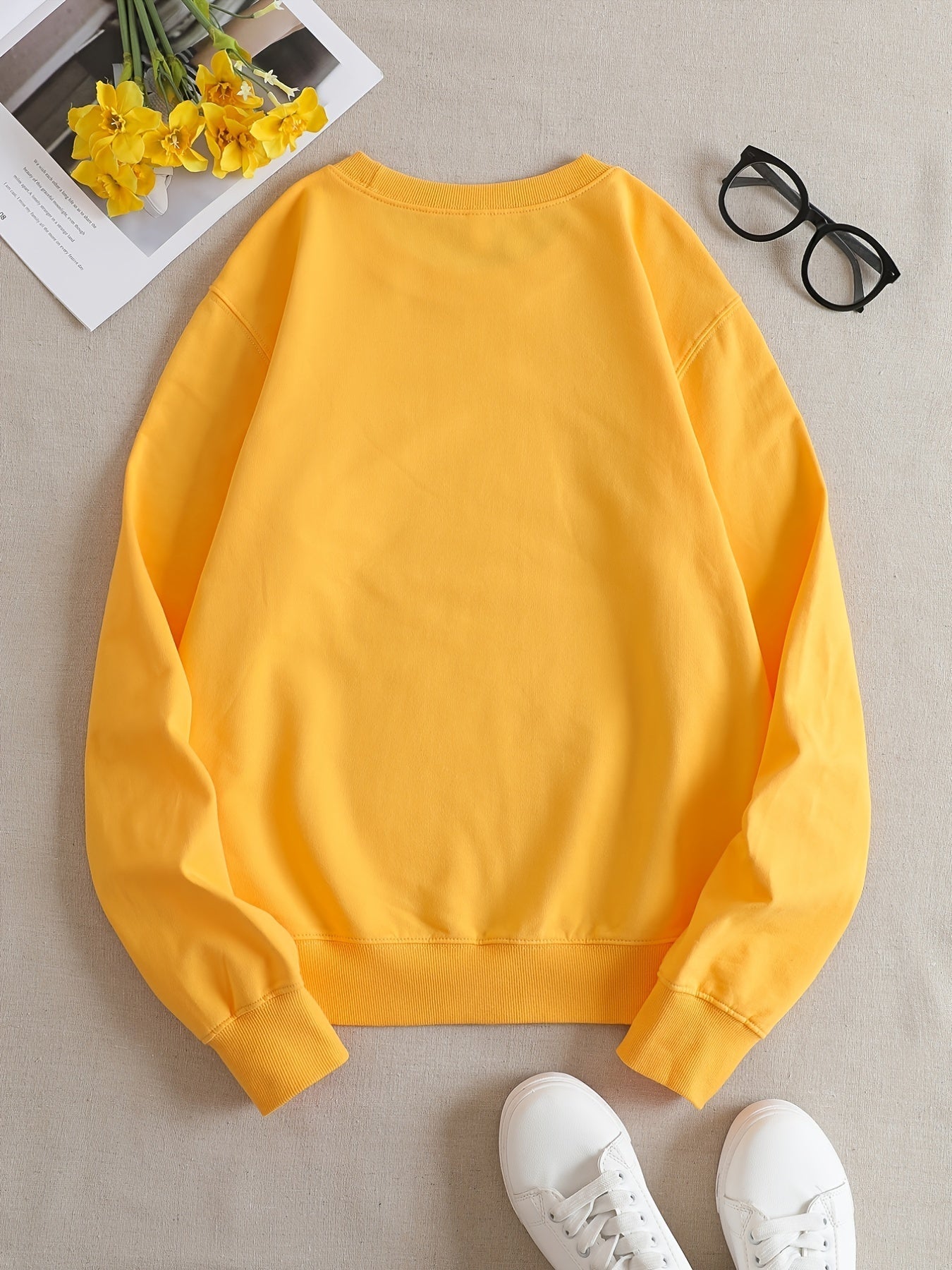 R&B | Lässiges Gelbes Sweatshirt mit Humorvollem Grafikdruck