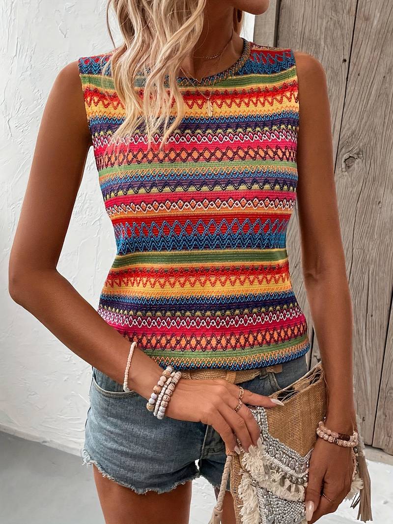 R&B | Bunt gestreiftes Tanktop