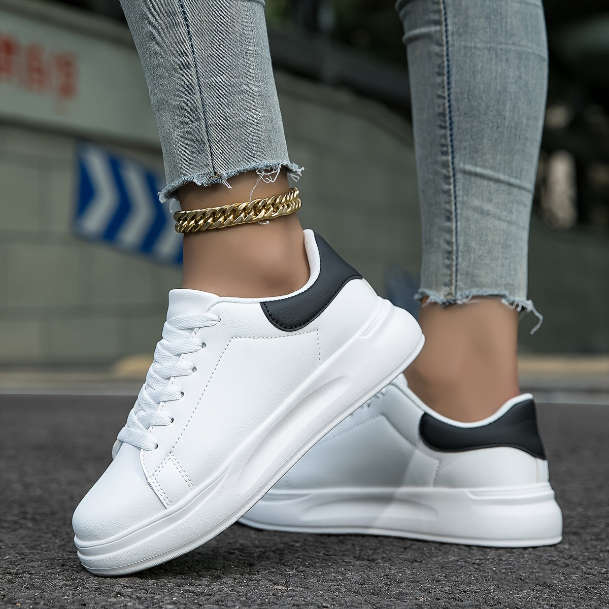 R&B | Damen Weiße Sneakers Casual