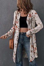 R&B | Bedruckter Offene Front Langarm Cardigan