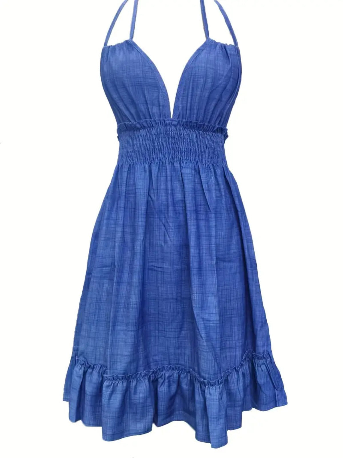 R&B | Tiefes V-Seil-Sling-Neckholder-Kleid