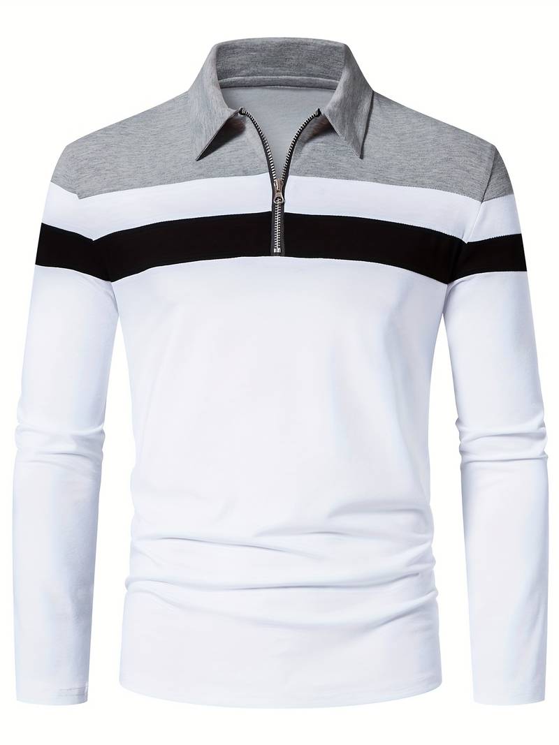 R&B – langärmliges poloshirt mit reißverschluss
