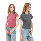 R&B | Schillerndes altes kurzes T-Shirt mit Färbung