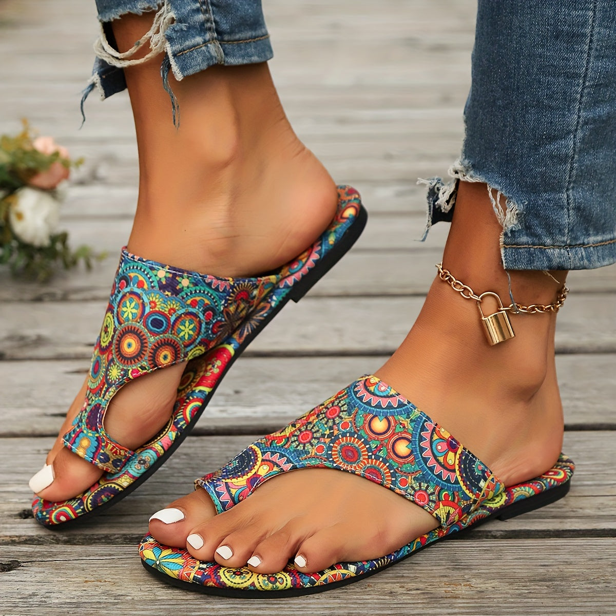 R&B | Florale Flip Flops für Frauen