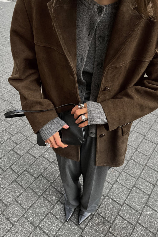 R&B | Vintage Reverslose Wildlederjacke