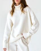 R&B | Eleganter Oversized Damen Rollkragenpullover Aus Baumwolle