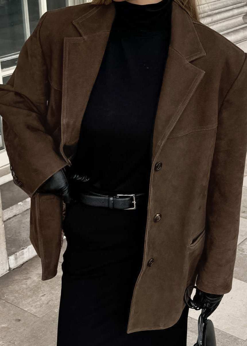 R&B | Samt Wildlederjacke mit Retro-Revers