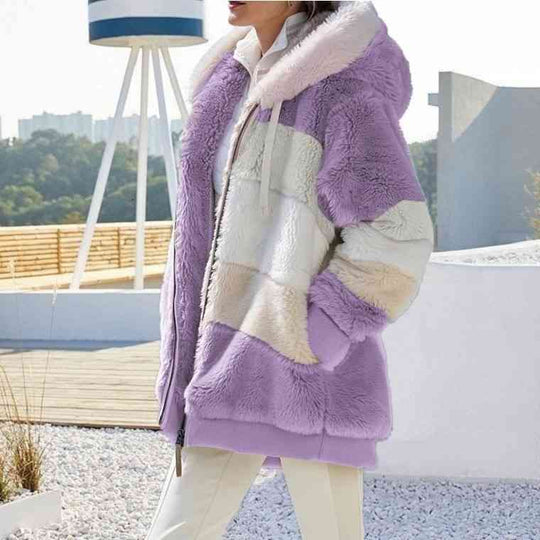 R&B | Color Block Zip-Up Kapuzenjacke