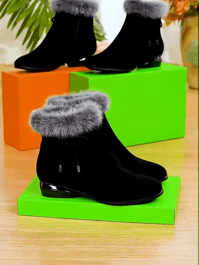 Leder-Stiefeletten mit Mittelabsatz R&B R&B