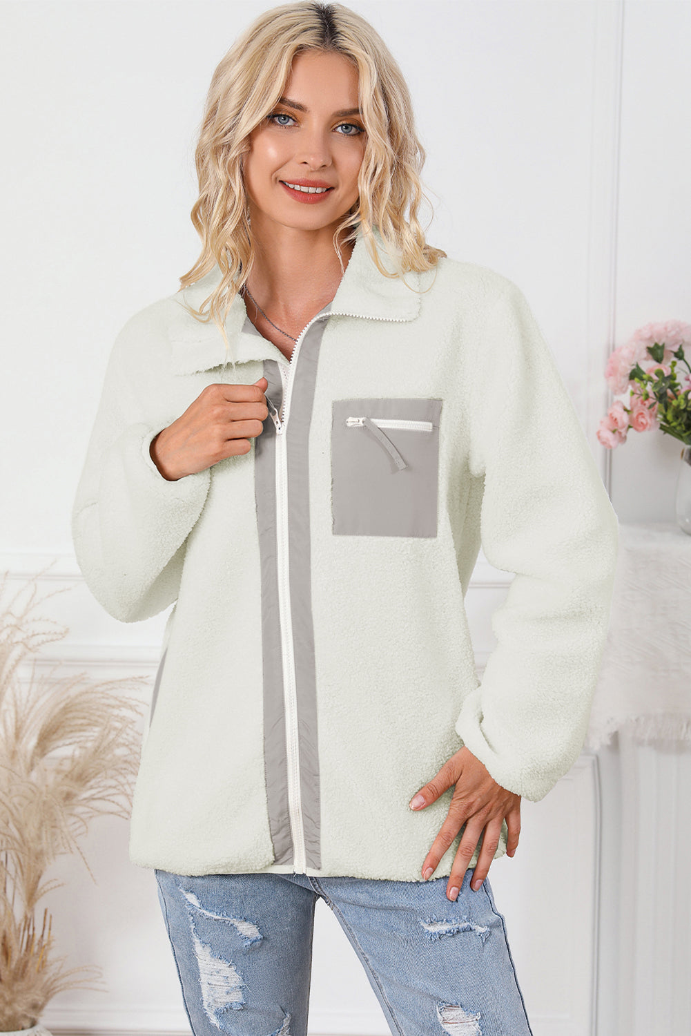R&B | Weiche Fleecejacke mit Reißverschluss Praktisch und Warm Perfekt für Den Alltag