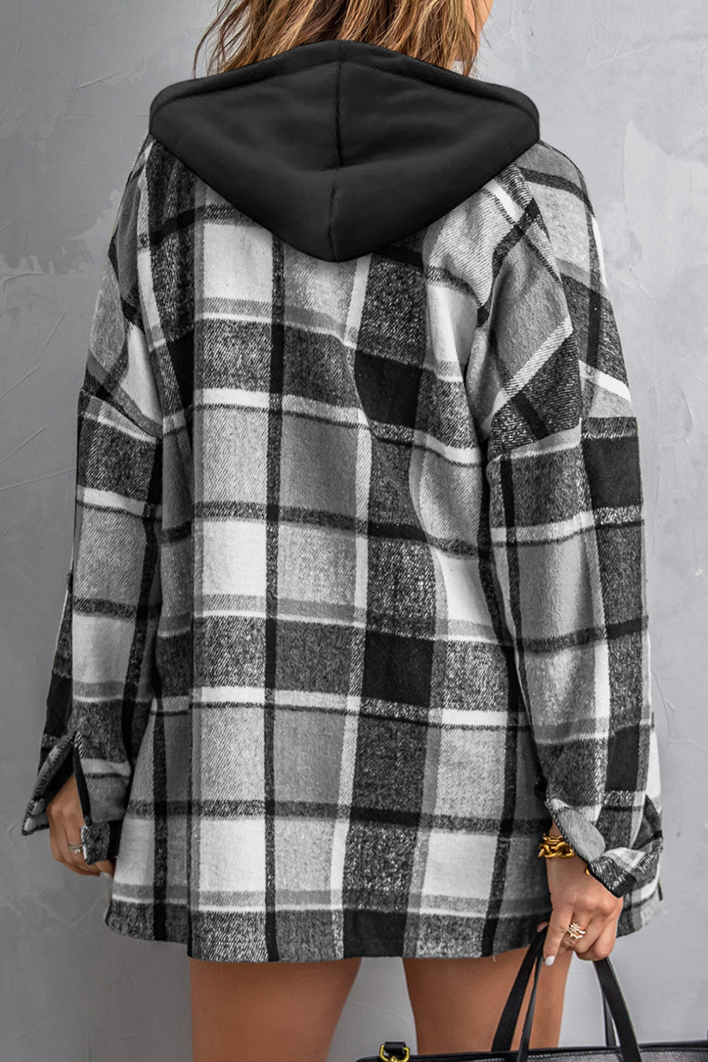 R&B | Gitterhemdenjacke mit Kapuze Polyester Lässig und Trendy