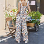 R&B | Verstellbarer Schultergurt Druck lässig Hosenträger floral Jumpsuit