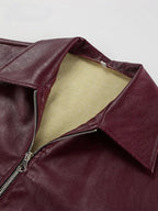 R&B | Kunstlederjacke mit stilvollem Reverskragen und Reißverschlussdetail