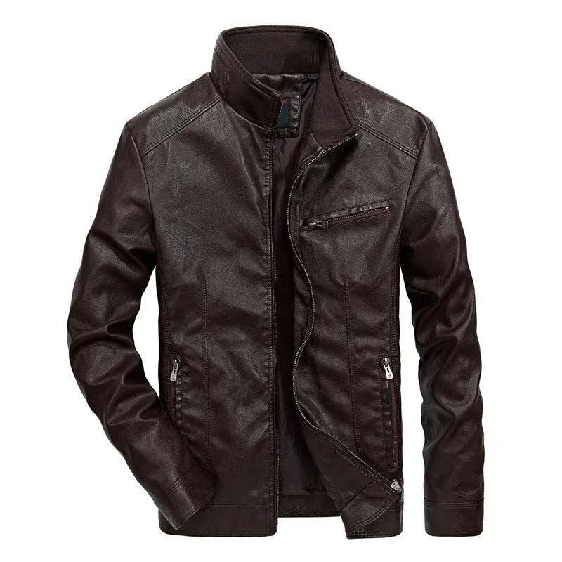 R&B | Lederjacke für Herren Frühlingsjacke mit Reißverschluss