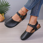 R&B | Retro Damen Slingback Sandalen mit Kork und Geschlossener Spitze