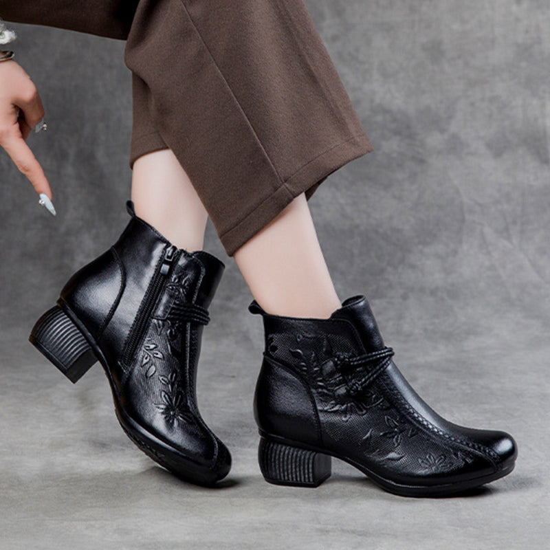 Handgemachte Lederstiefeletten mit warmem Innenfutter R&B R&B