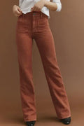 Cordhose Mit Hoher Taille Und Quadratischen Taschen