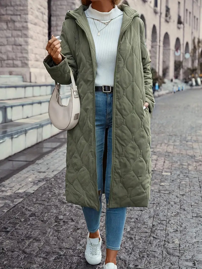 R&B | Langarm Gesteppte Daunenjacke mit Kapuze