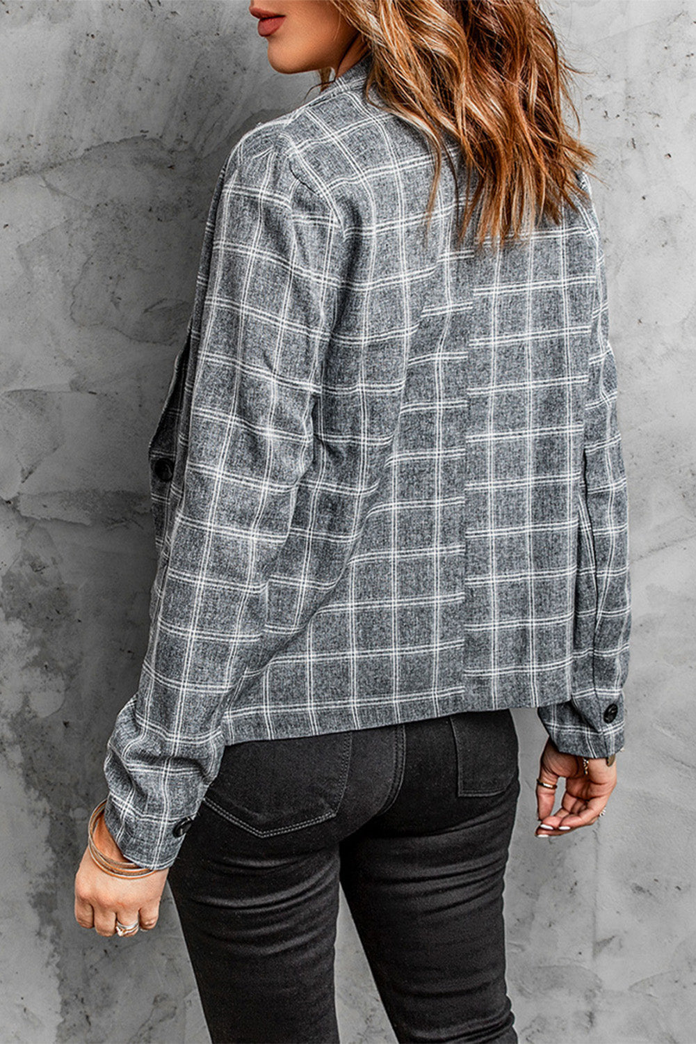 R&B | Karierte Doppelt breasted Klappen-Taschen Blazer