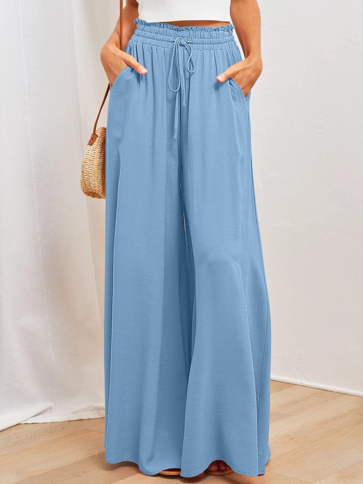 R&B | Hose mit weitem Bein und elastischer Taille