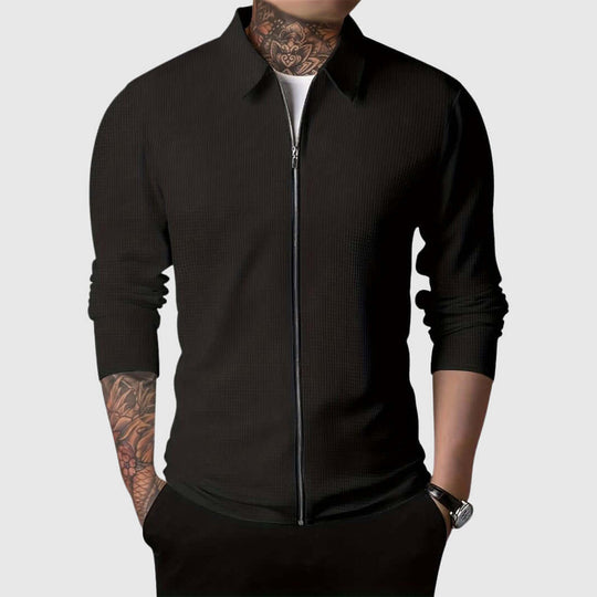 R&B | Herren Waffelstrick Zip-Up Jacke