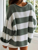 R&B | Strickpullover mit Streifen Lockerer Sitz Lässig und Komfortabel