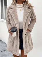 R&B | Doppelknopf-plüschjacke mit Reverskragen Polyester Weich und Warm