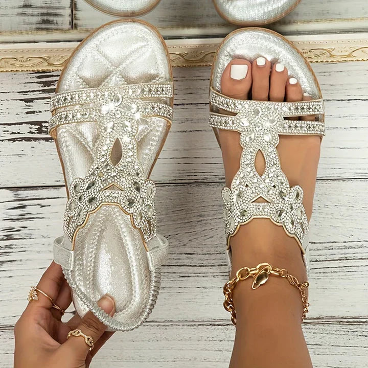 Heidi-Mode | Frauen stilvolle Sandalen glänzend