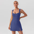 R&B | Hosenträger einfarbig Yoga Tennisrock leichtes Sportkleid